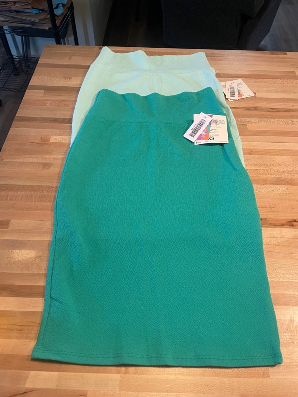 LuLaRoe Teal and Mint Pencil Skirts